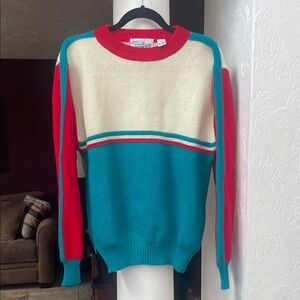 Vintage Colorful Striped Sweater Size  Large  Men’s